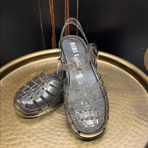 Anthropologie Bibi Lou Jelly Woven Slingback Sandals